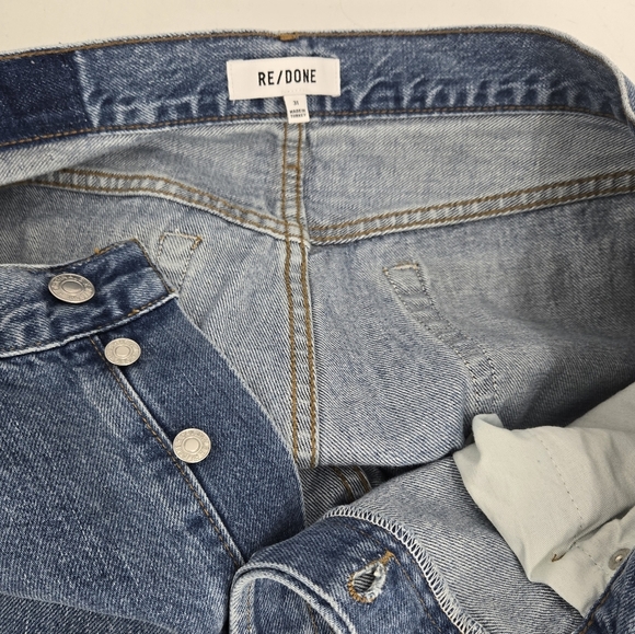 Re/ Done Jeans 70's Stove Pipe Mid Wash Raw Hem - Picture 14 of 15